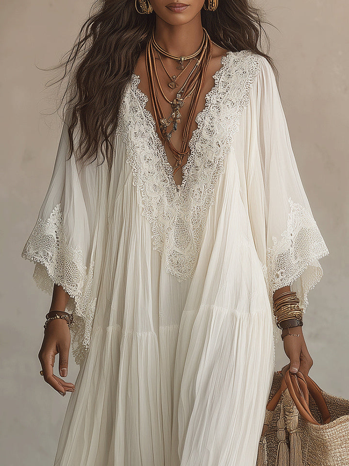 Liora™ | Sukienka w stylu boho z koronką maskująca brzuch