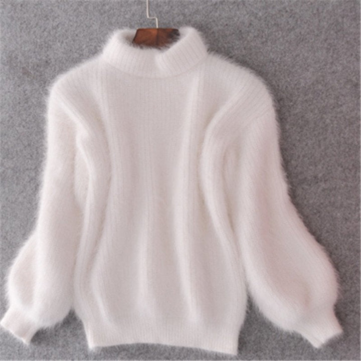 Moherowy sweter z golfem