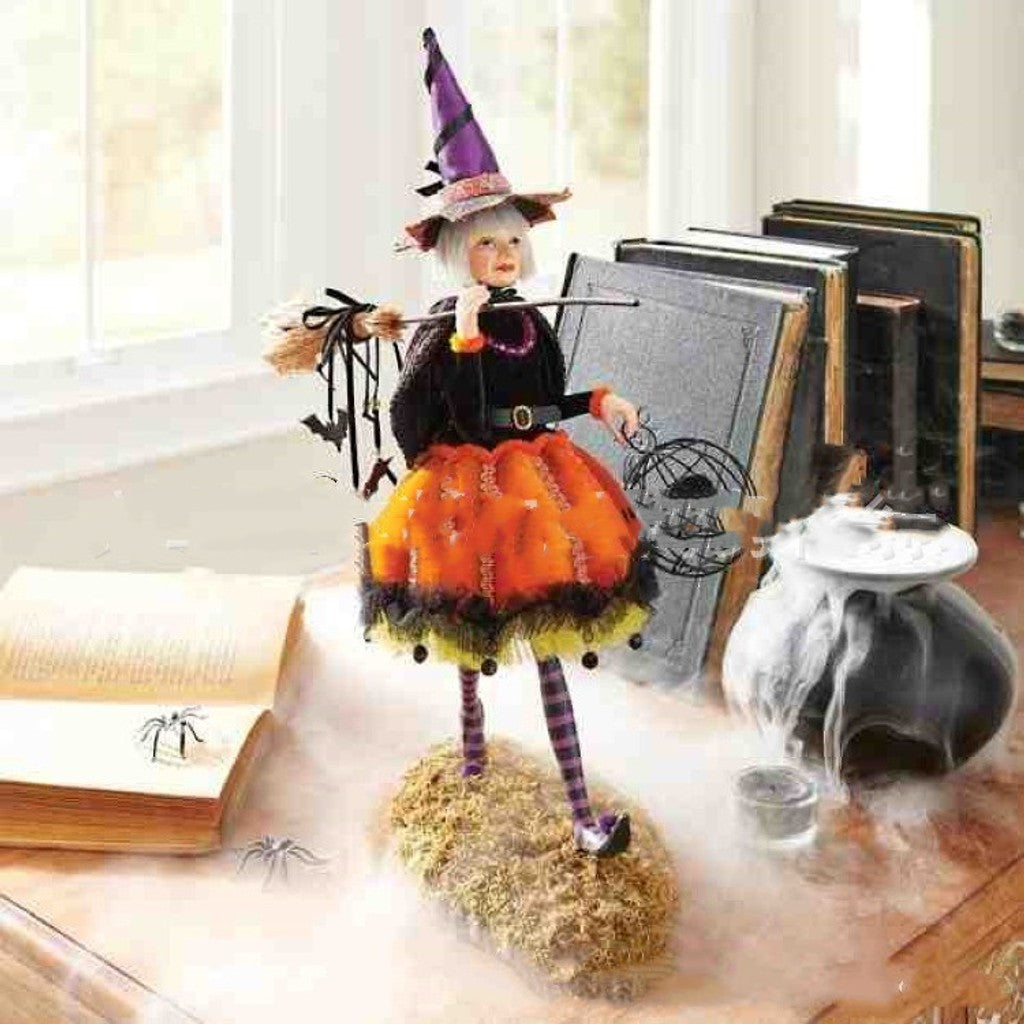 Bewitching Figure Halloween Czarownica Lalka Żywiczna Dekoracja Rzemieślnicza — zdjęcie 1