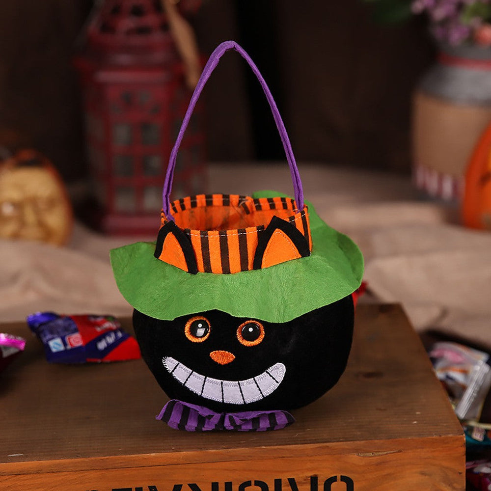 Urocza Halloweenowa Torba na Cukierki Wzór Dyni Przenośna Torebka Rekwizyt Cosplay Koszyk Prezentowy dla Dzieci — zdjęcie 2