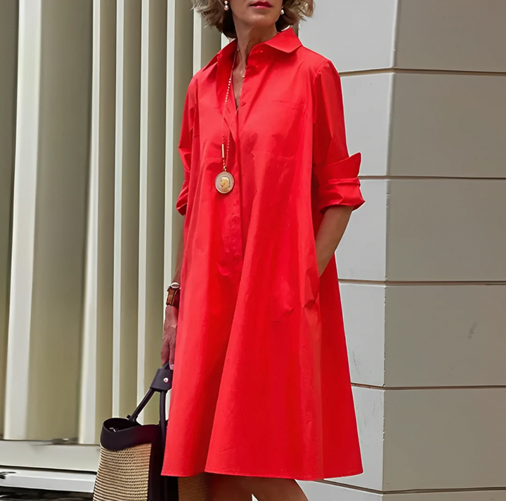Klasyczna, elegancka sukienka koszulowa