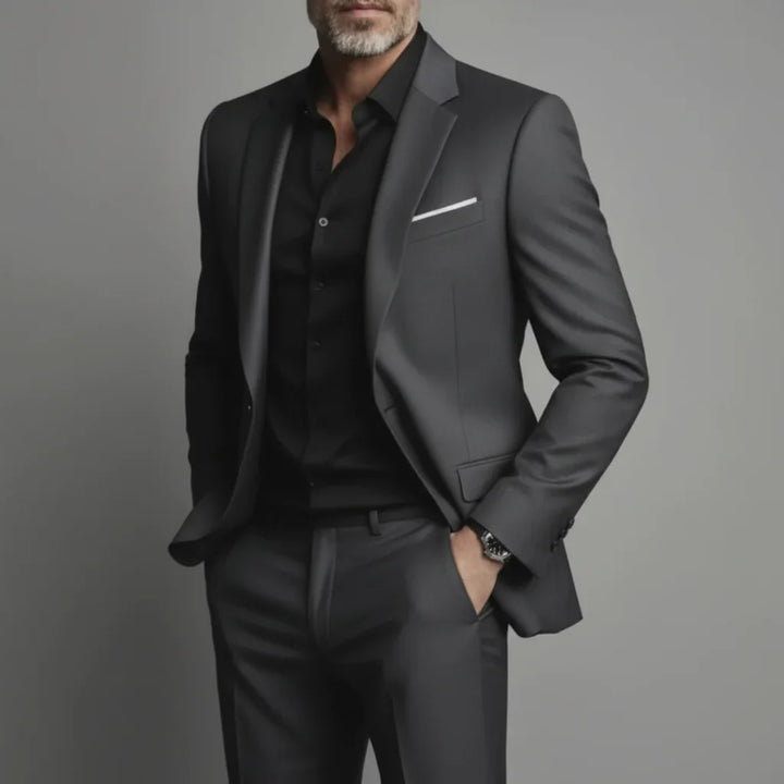 Męski garnitur slim fit – marynarka i spodnie w stylu business casual