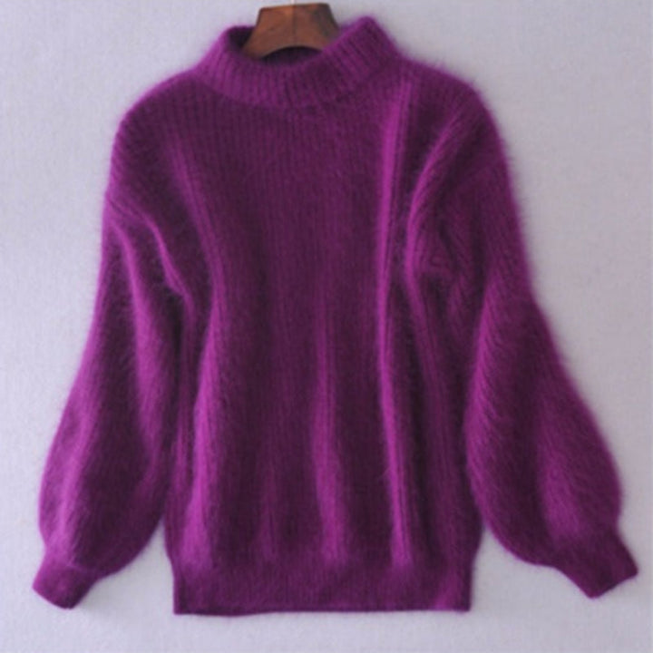 Moherowy sweter z golfem