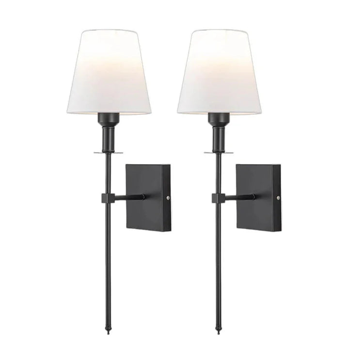 Elegant Rechargeable Wireless Wall Lamp 2 Pack with Remote, Metal and Cloth Finish, Suitable for Indoor and Outdoor Use
