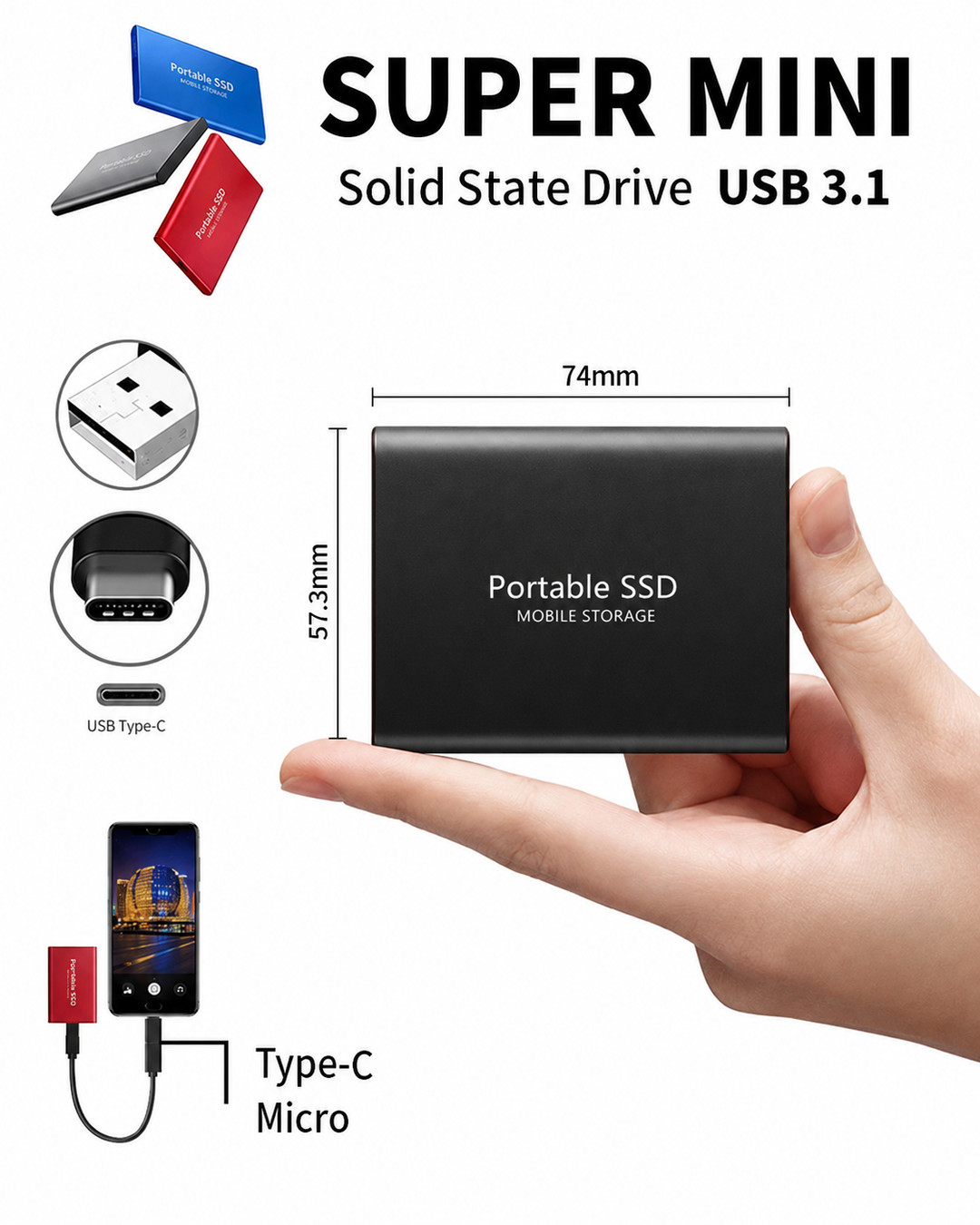 Kompaktowy dysk SSD 128 TB na duże ilości danych