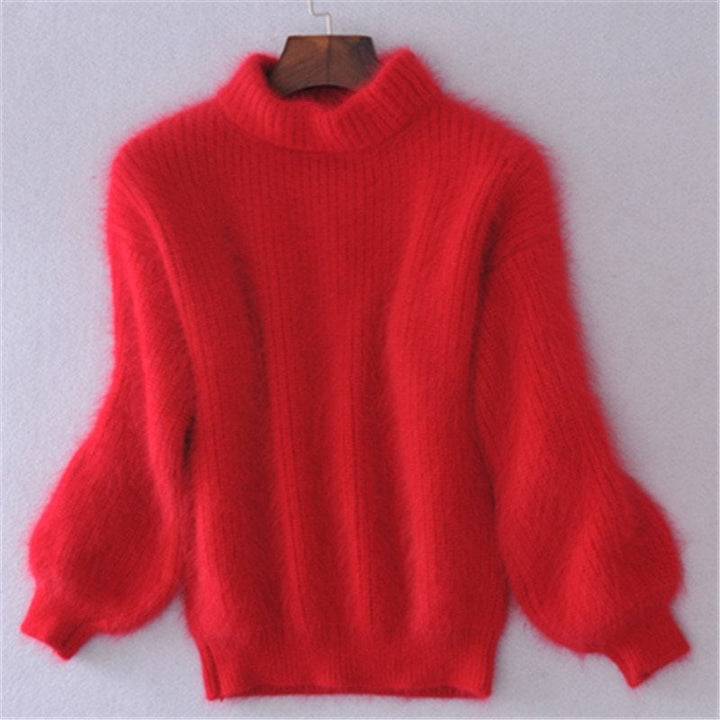 Moherowy sweter z golfem