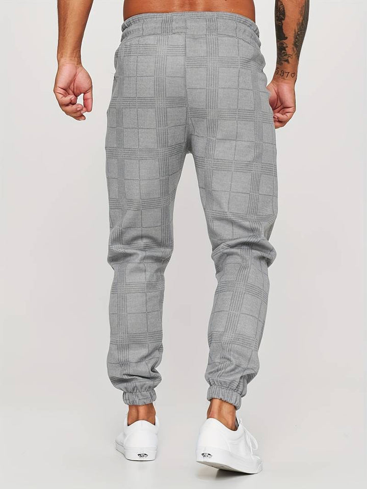 UrbanFit – męskie joggery slim fit w kratkę