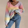 Sweter oversize z dekoltem w serek