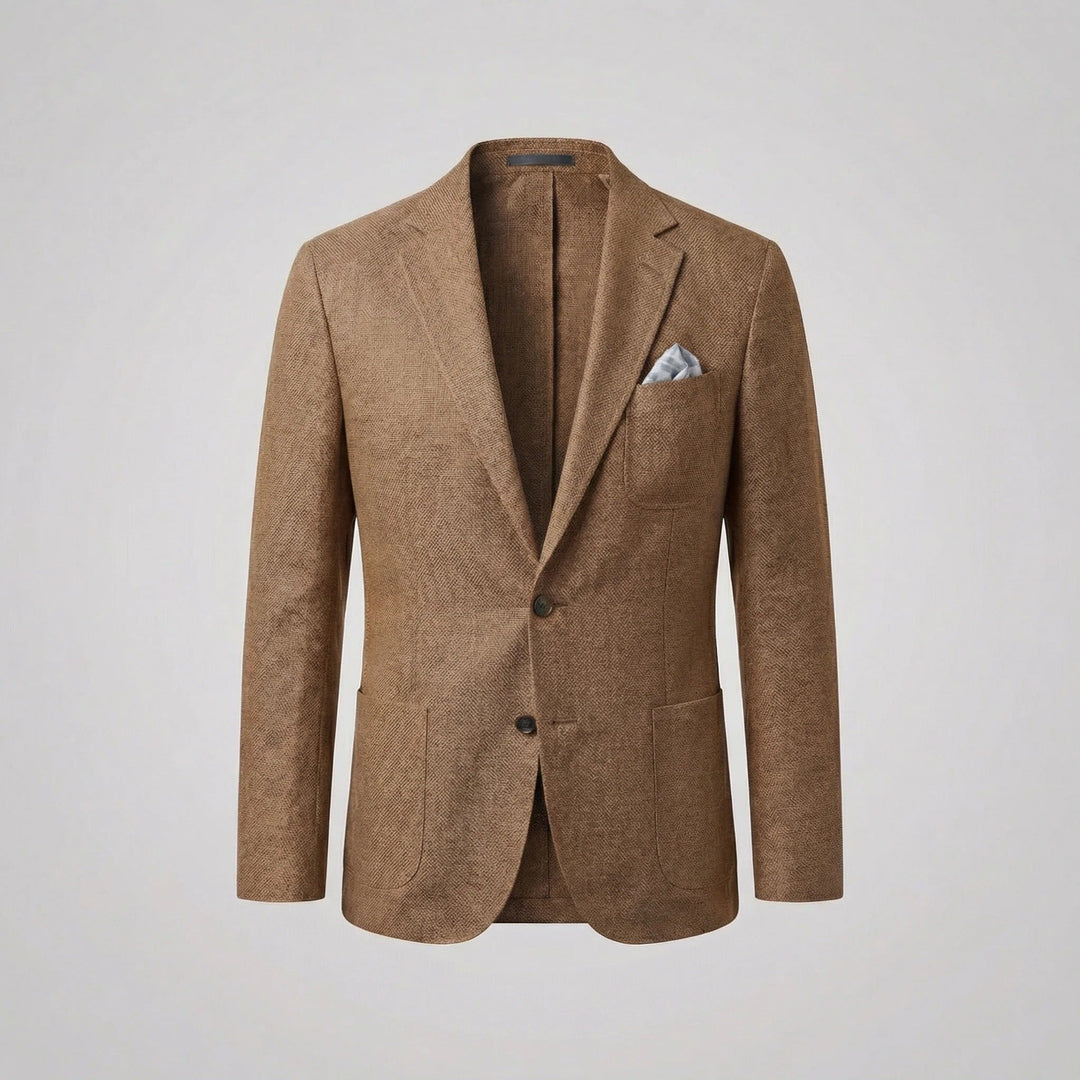 Męska lniana marynarka smart casual o lekkim kroju