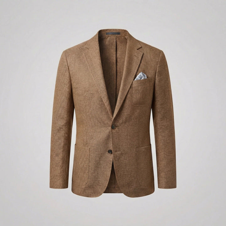 Męska lniana marynarka smart casual o lekkim kroju