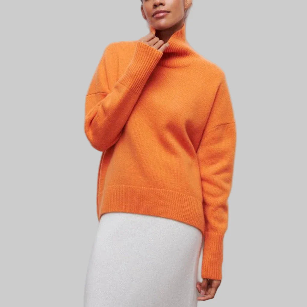 Damski sweter z golfem – warstwa na zimę